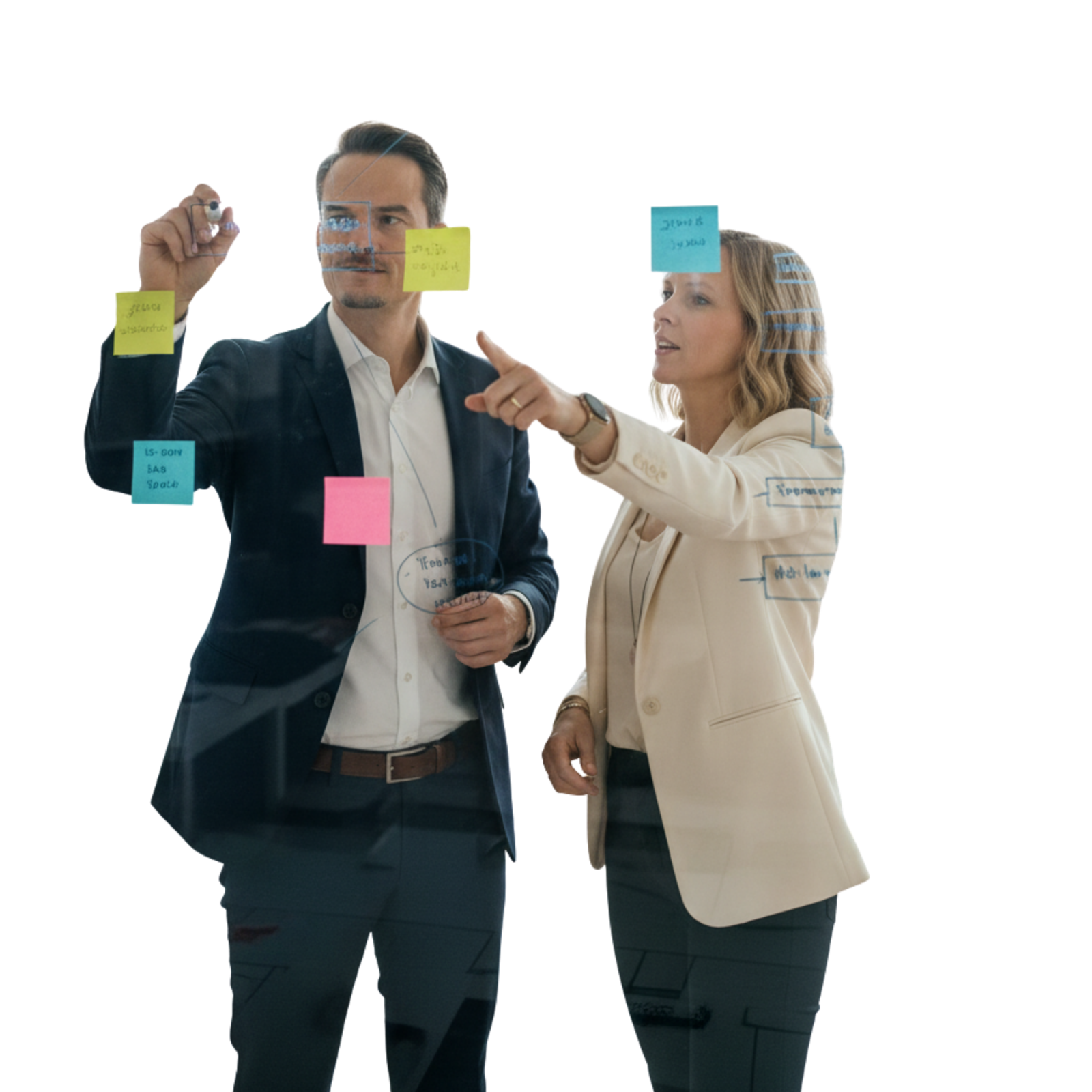 Hannah Dahl im Beratungs-Workshop mit Post-its